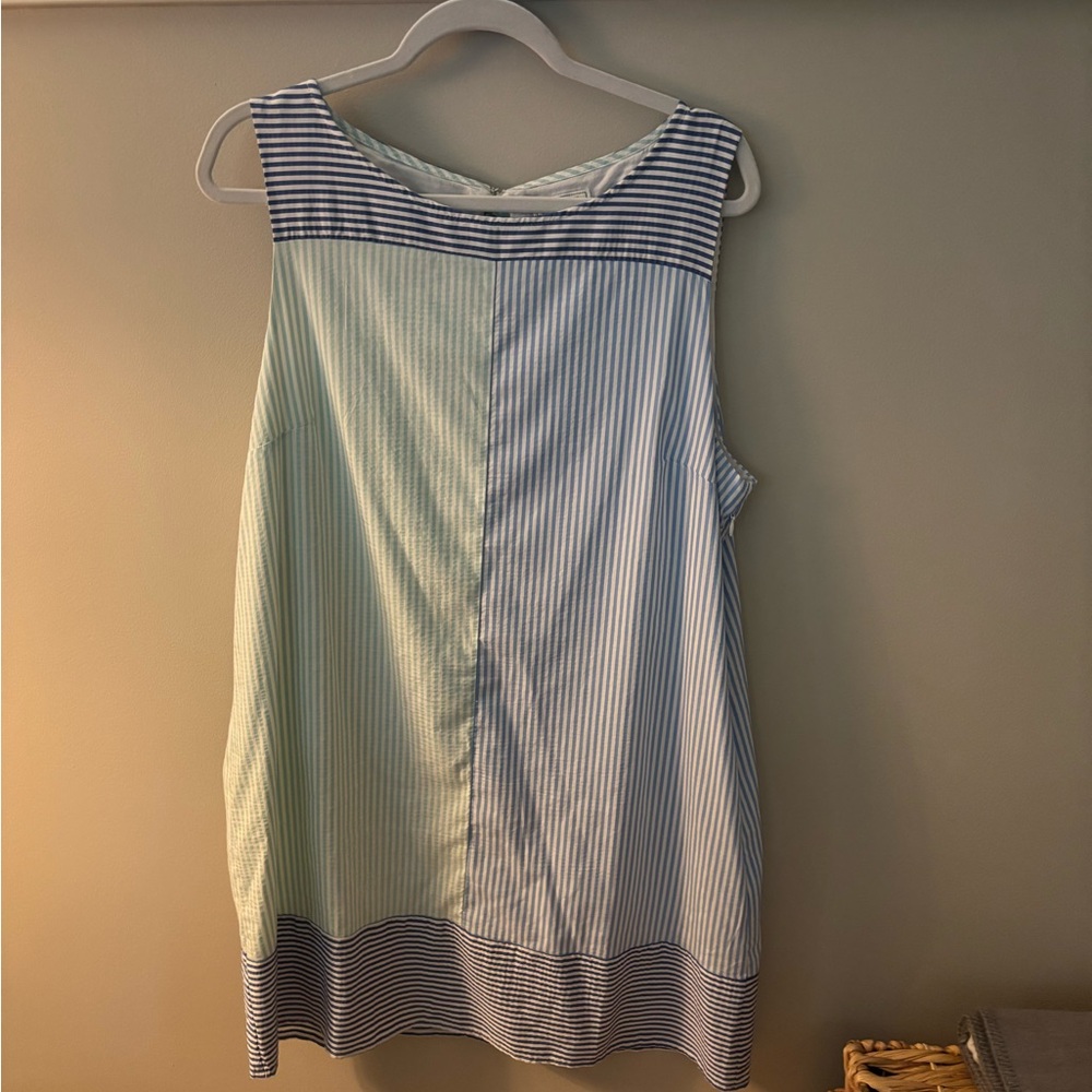 Vineyard Vines Blue and White Asymmetrical Tank Top